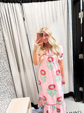 Load image into Gallery viewer, Floral Print Mandarin Collar Midi Dress
