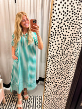 Load image into Gallery viewer, Green Entro Striped Dress
