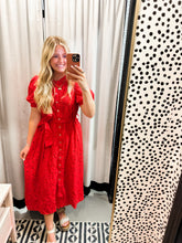Load image into Gallery viewer, Red Eyelet Dress
