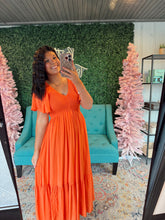 Load image into Gallery viewer, Modal Smocked Dress In Orange
