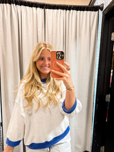Load image into Gallery viewer, Contrast Rib-Band &amp; Stitch Raw Edge Oversized Top
