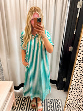Load image into Gallery viewer, Green Entro Striped Dress
