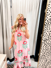 Load image into Gallery viewer, Floral Print Mandarin Collar Midi Dress
