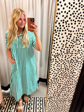 Load image into Gallery viewer, Green Entro Striped Dress
