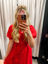 Load image into Gallery viewer, Red Eyelet Dress
