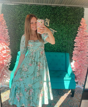 Load image into Gallery viewer, Floral Smocked V-Neck Midi
