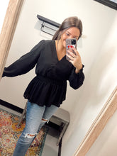 Load image into Gallery viewer, smocked waist long sleeve in black
