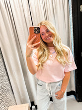Load image into Gallery viewer, Crew Neck Short Sleeve Top: SOFT PINK
